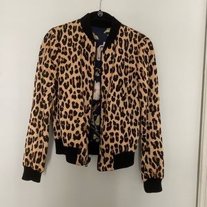 Alice + Olivia reversible silk bomber jacket
